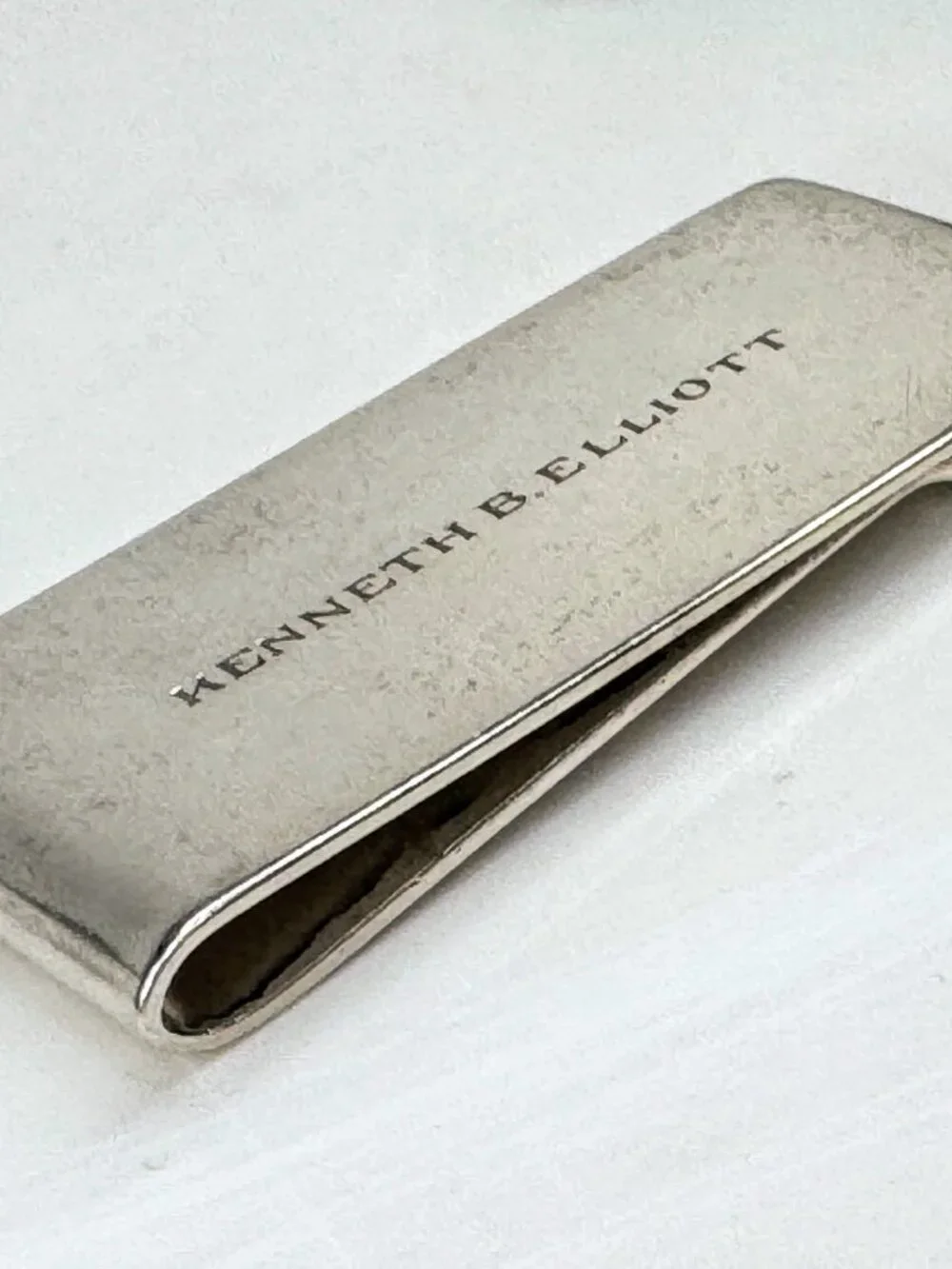 Vintage Georg Jensen Sterling Silver Money Clip Engraved #50A Denmark 29g SS465
